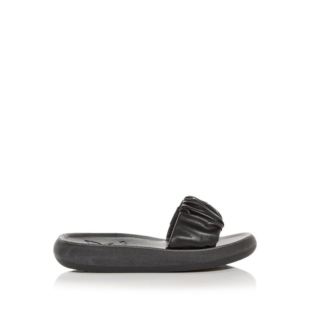 ANCIENT GREEK SANDALS Womens Black Taygete Wedge Slide Sandals 39